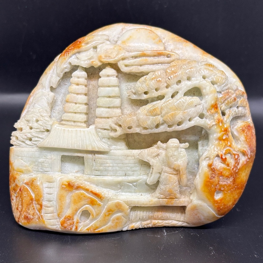 Vintage hand carved hard stone (soapstone)